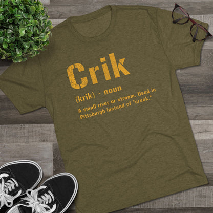 Crik Tri-Blend Tee - Pittsburgh Yinzer Shirt T-Shirt Printify 