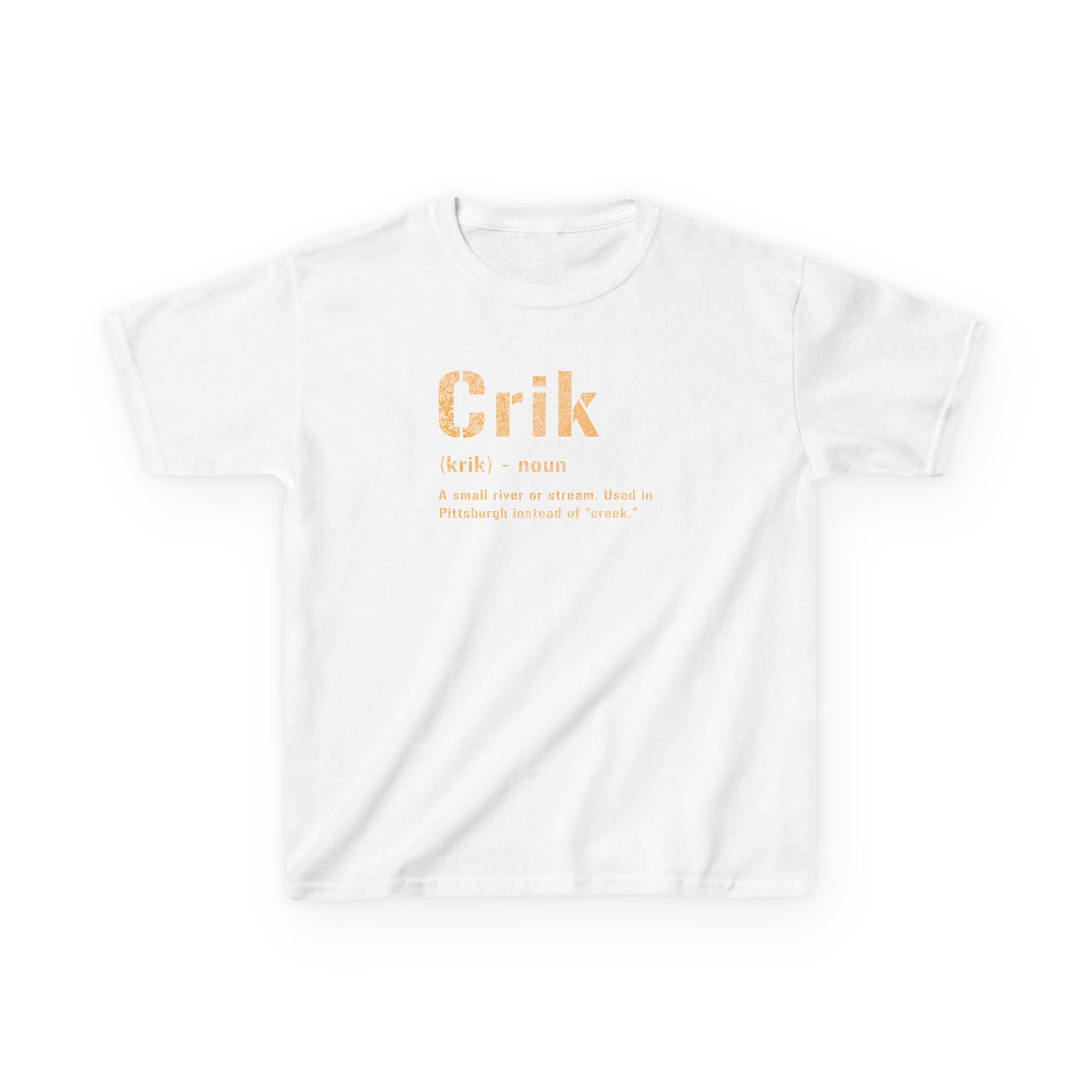 Crik Pittsburghese kids T-shirt on white kids shirt | Yinzergear