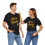 Merry Yinzmas Pittsburgh Christmas T-shirt on black tee mockup view | Yinzergear