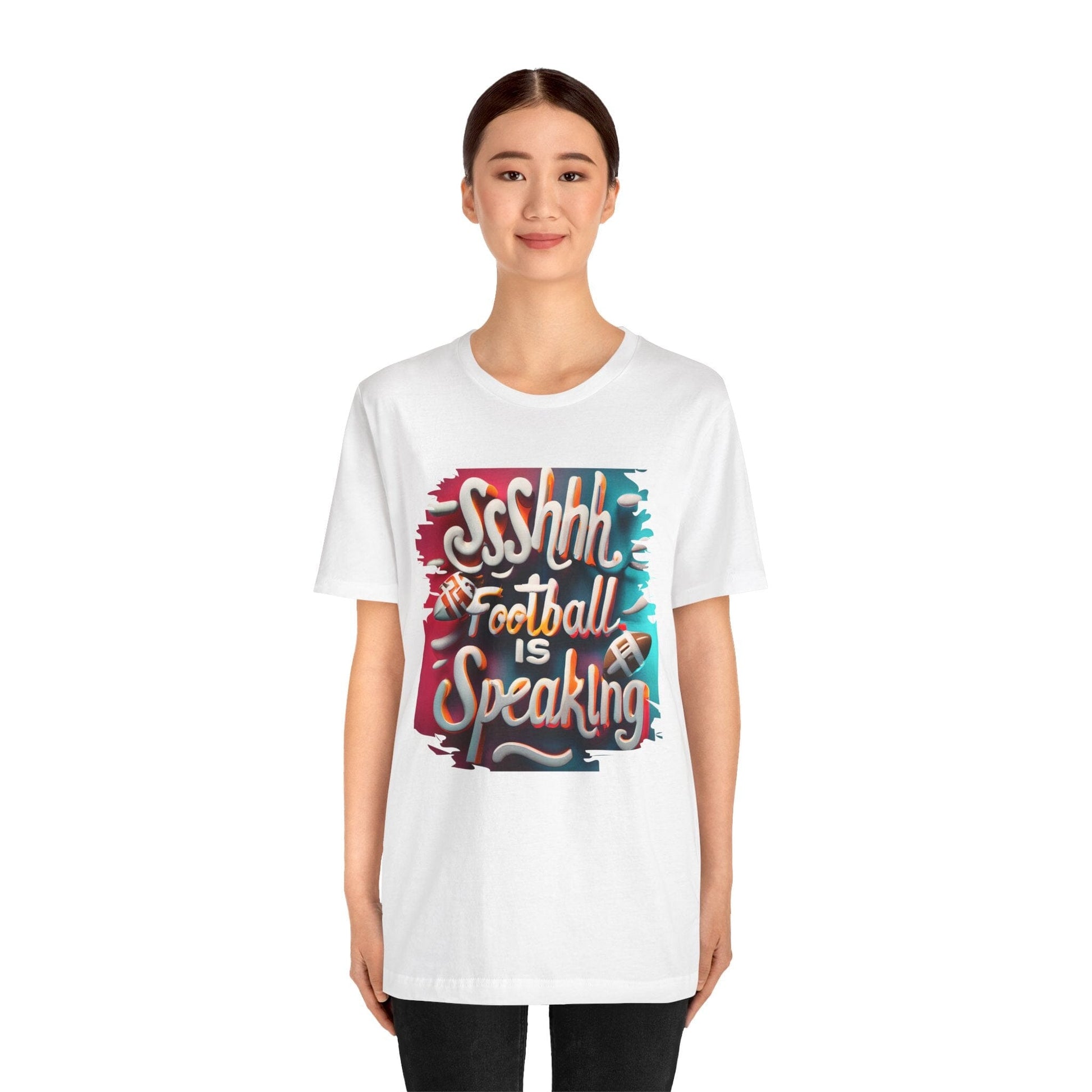 Shhh Football Is Speaking Shirt - Game Day Tee - Fan Gift T-Shirt Printify 