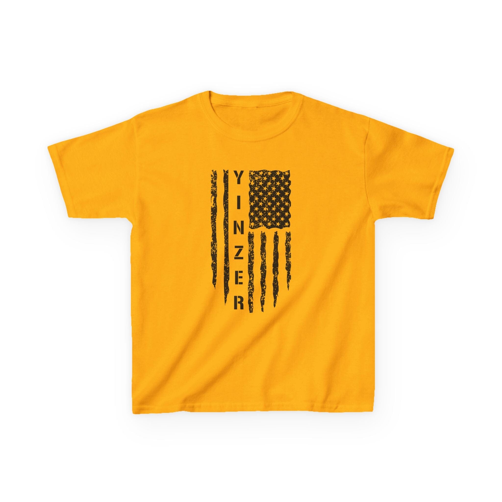 Yinzer Flag Kids T-Shirt Pittsburgh kids shirt on gold kids shirt | Yinzergear
