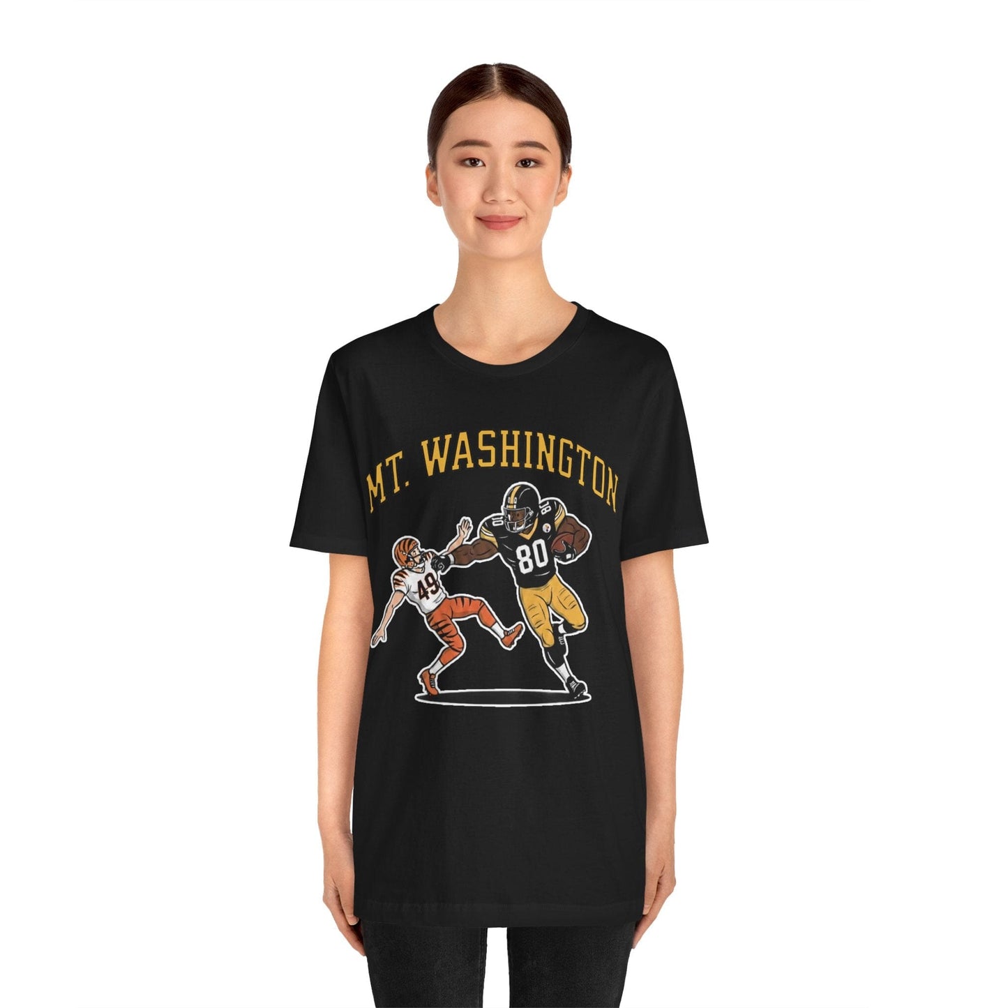 Mt. Washington Steelers Stiff Arm T-Shirt - Darnell Washington Shirt T-Shirt Printify 