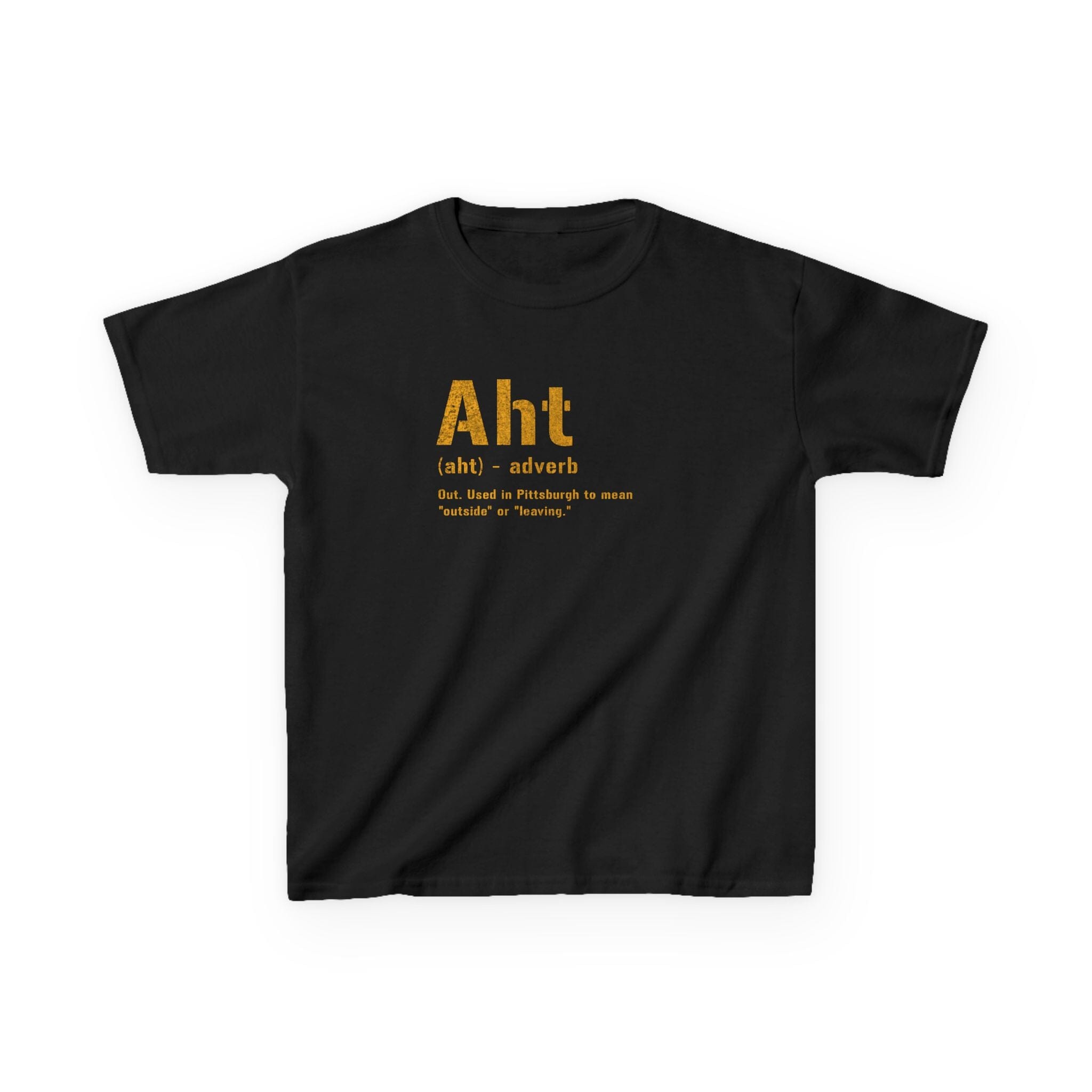 Aht Pittsburghese kids T-shirt on black kids shirt | Yinzergear