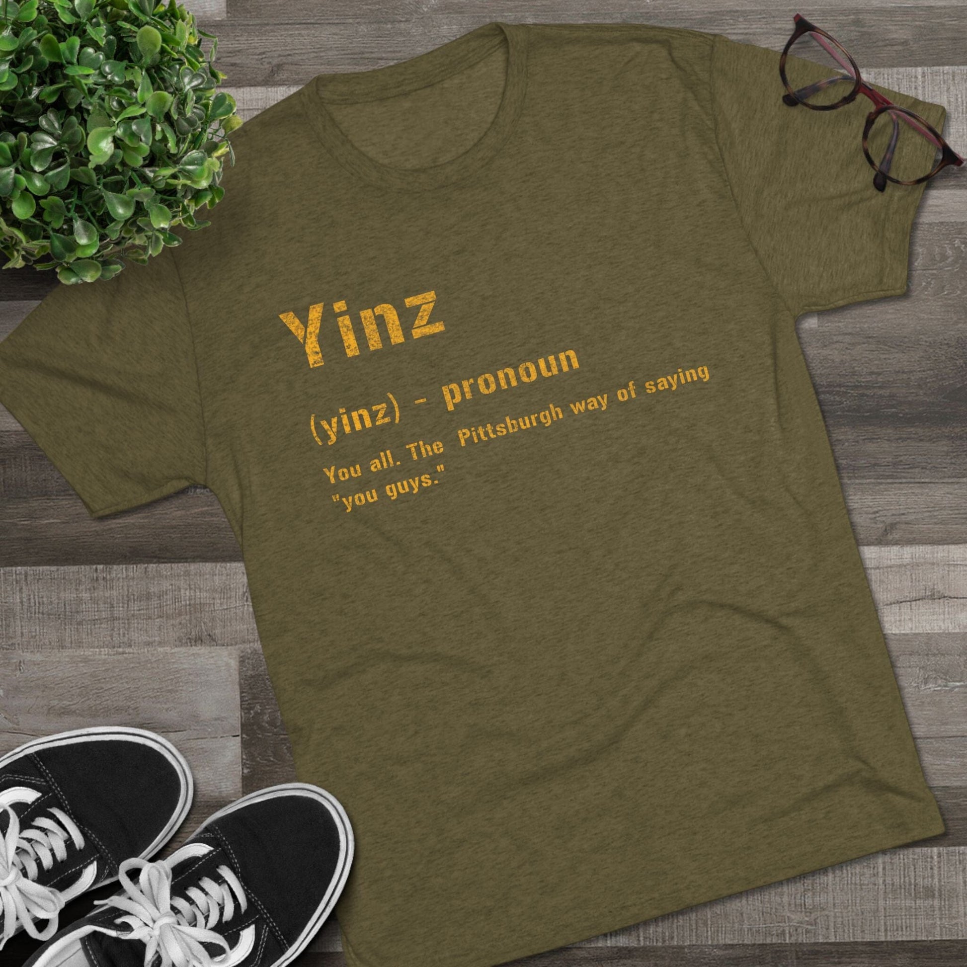 Yinz Tri-Blend Shirt - Pittsburgh Yinzer Tee T-Shirt Printify 