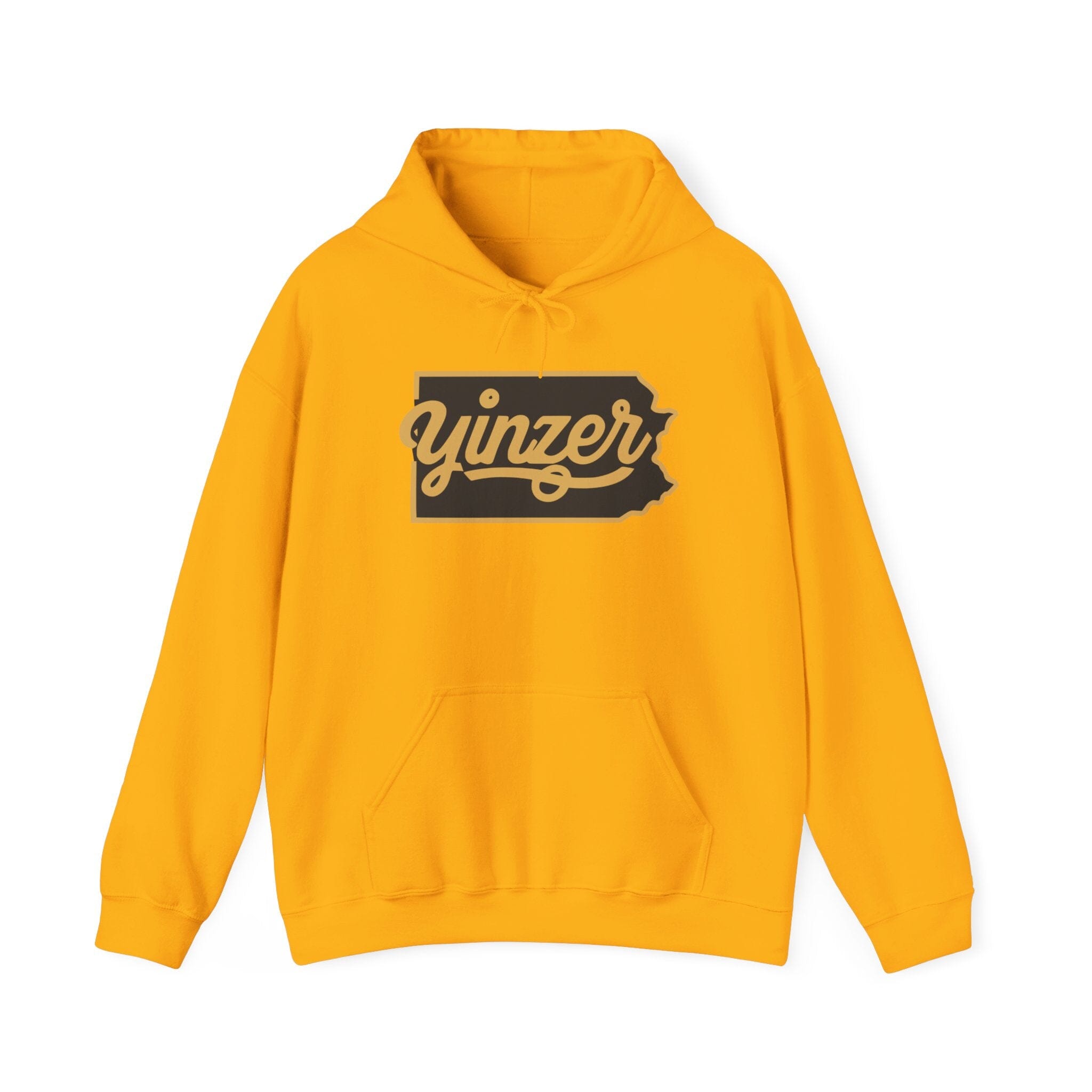 Yinzer State of Mind Hoodie Pittsburgh hoodie on gold hoodie | Yinzergear