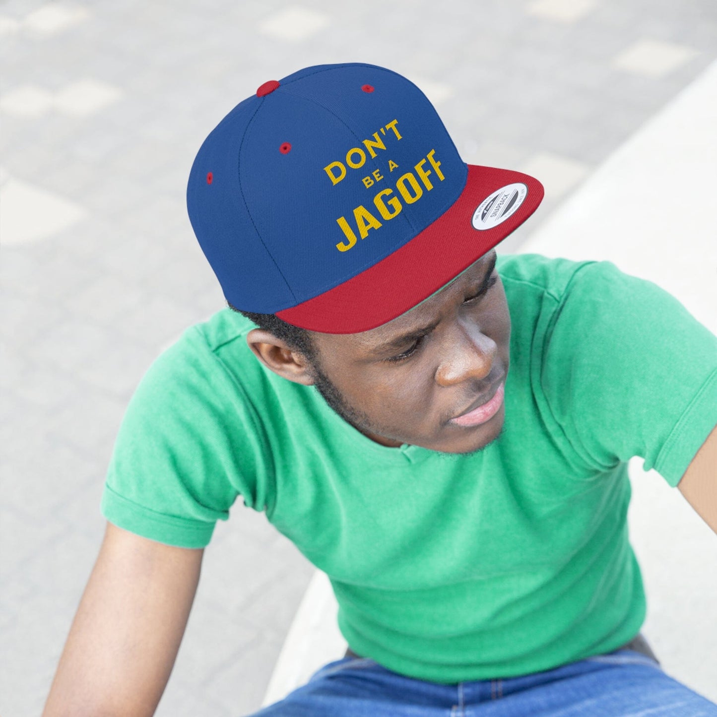 Don't Be a Jagoff Hat Flat Bill Hats Printify True Royal/True Red One size 