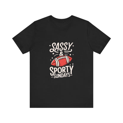 Football Sunday Tee - Sassy Sporty Game Day Shirt T-Shirt Printify Black XS 