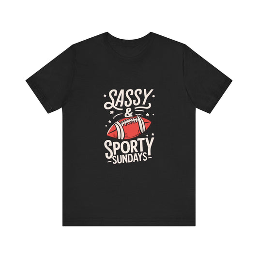 Football Sunday Tee - Sassy Sporty Game Day Shirt T-Shirt Printify Black XS 