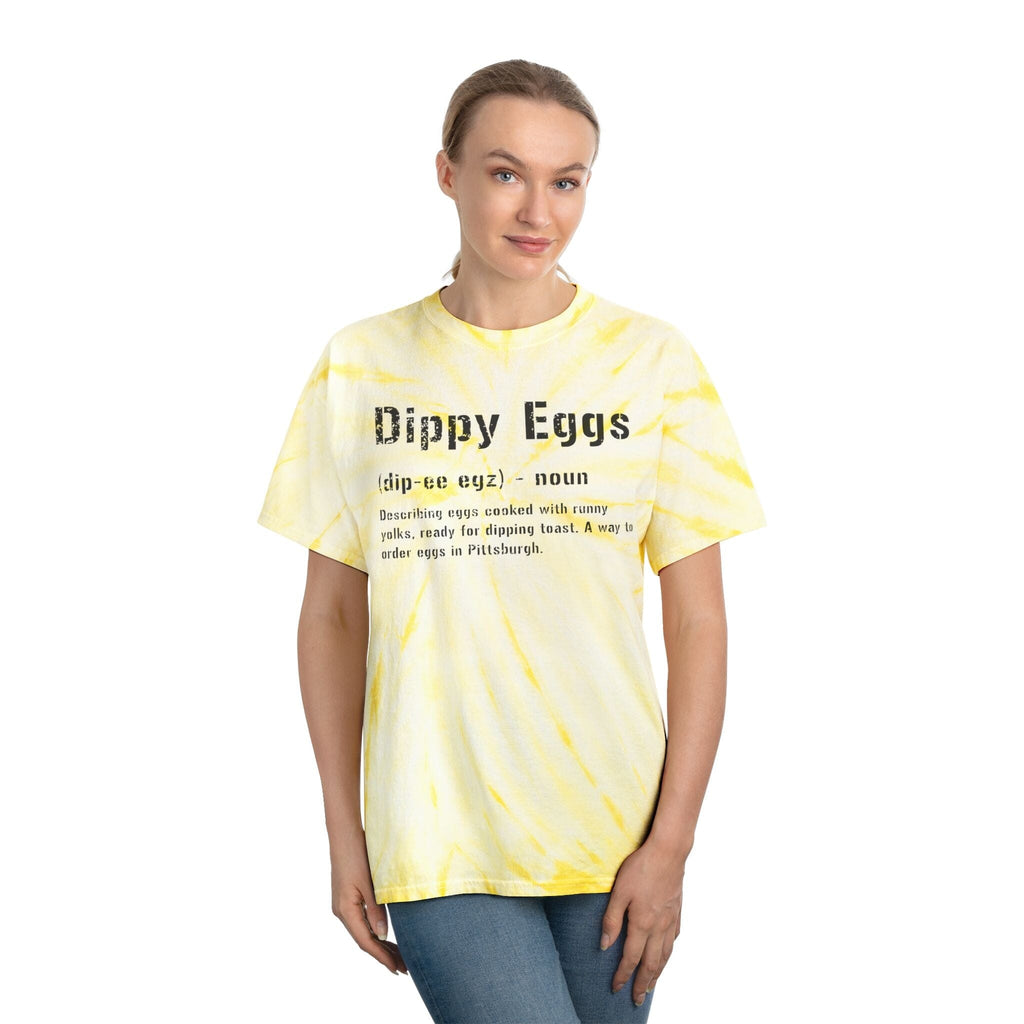 Dippy Eggs Pittsburghese Tie-Dye T-Shirt product image alternate view 7 | Yinzergear
