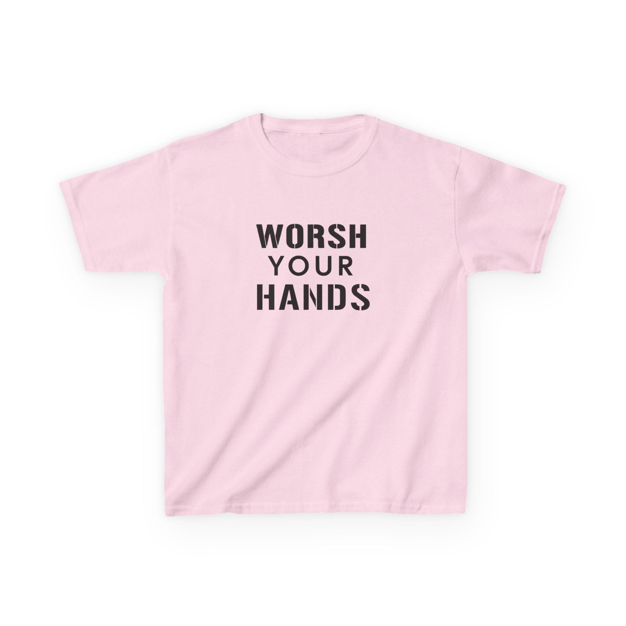 Worsh Your Hands Kids T-Shirt on pink kids shirt | Yinzergear