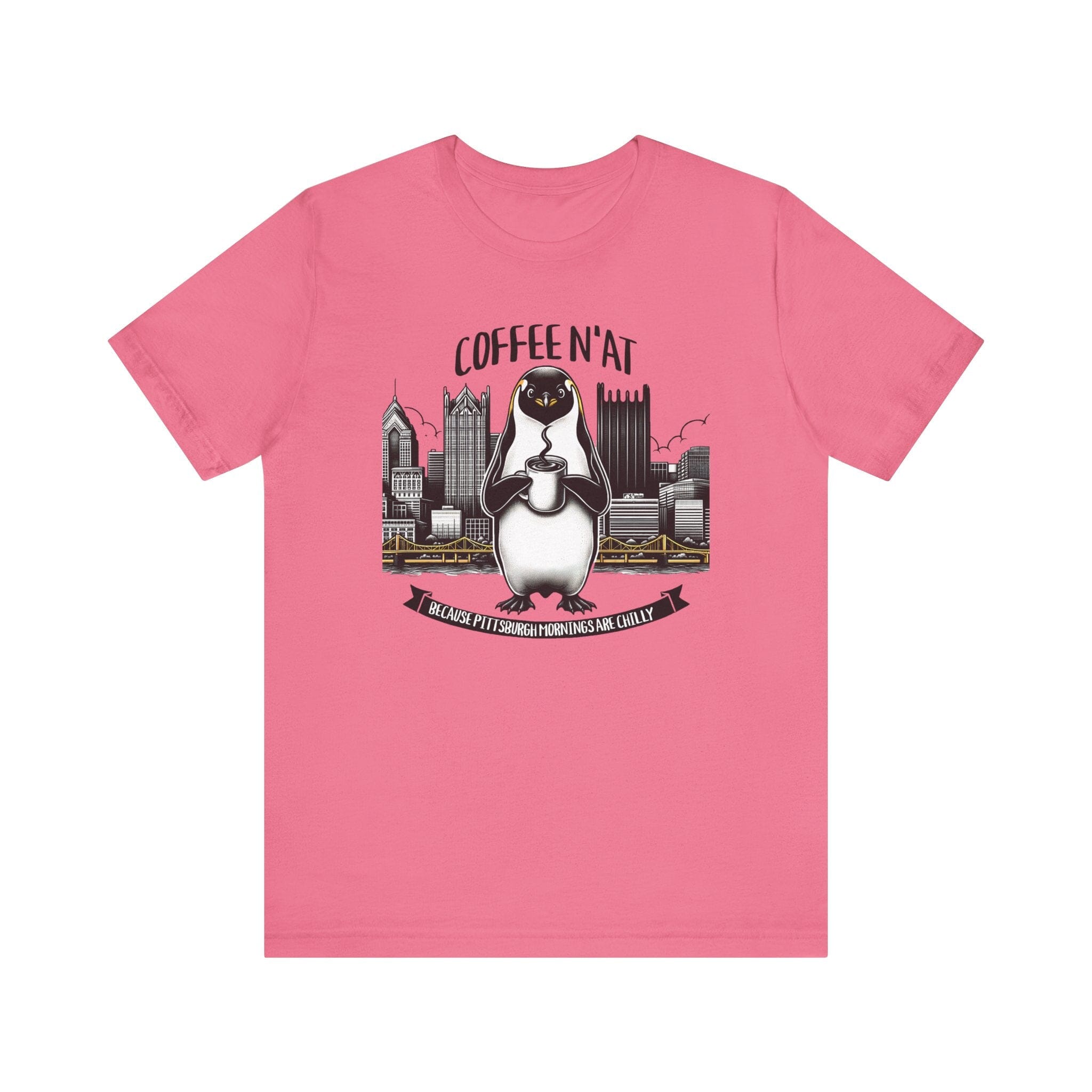 Coffee N’At Pittsburgh T-shirt on pink tee | Yinzergear