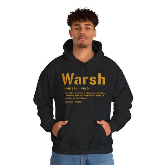 Warsh Pittsburghese Hoodie - Steel City Slang - Yinzer Humor Hoodie Printify Black S 