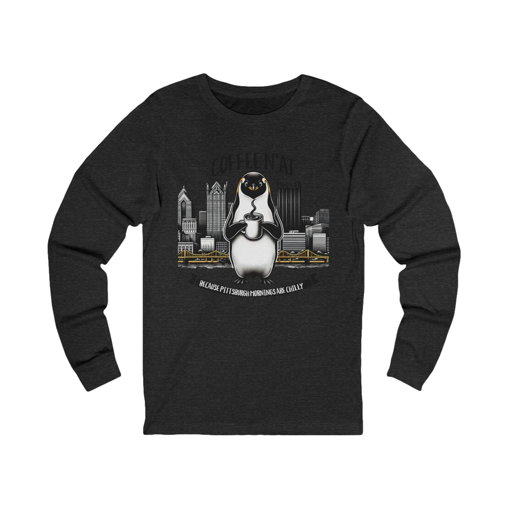 Coffee N'at Long Sleeve Shirt on grey long sleeve shirt | Yinzergear