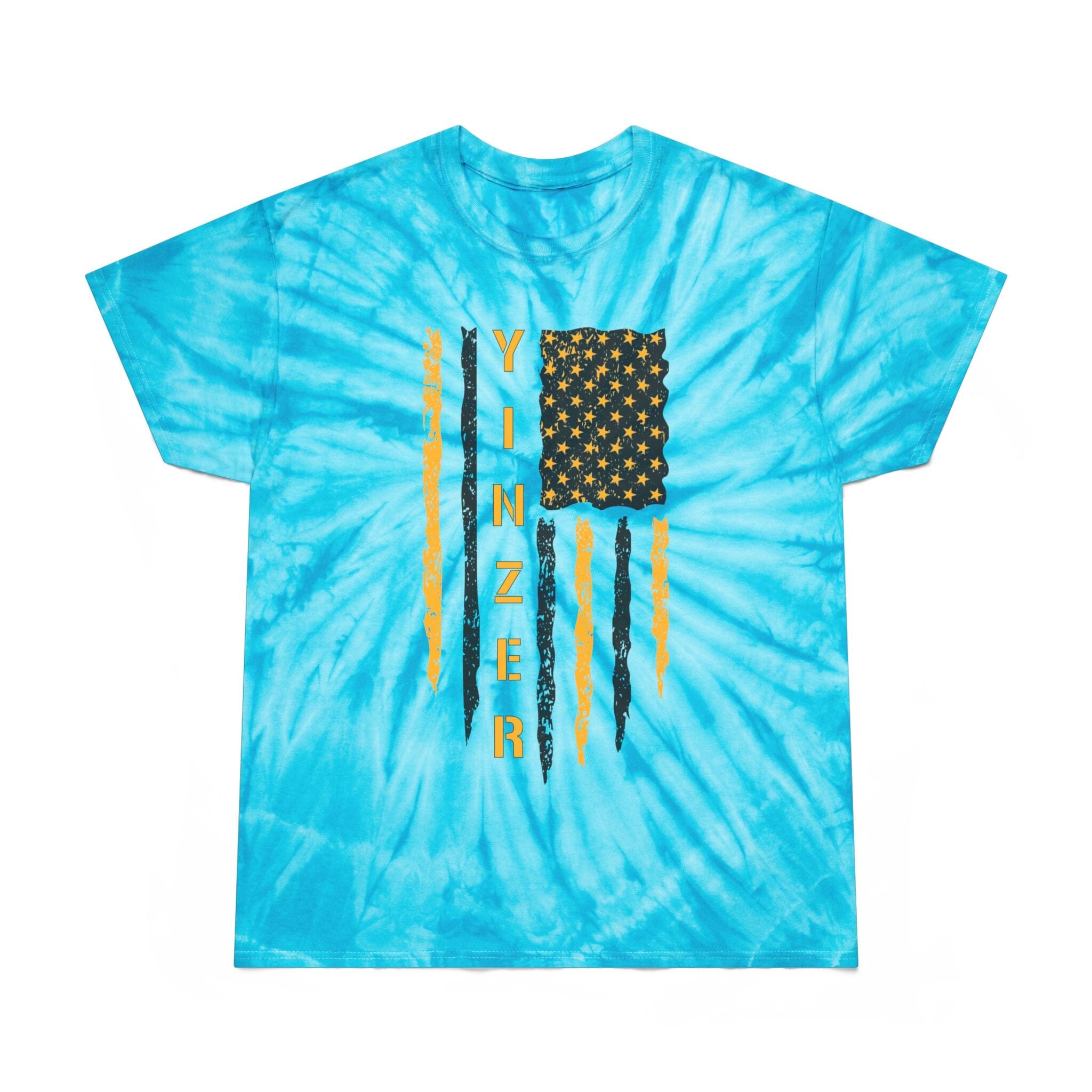 Yinzer Flag Tie-Dye T-Shirt Pittsburgh tee product image mockup view | Yinzergear