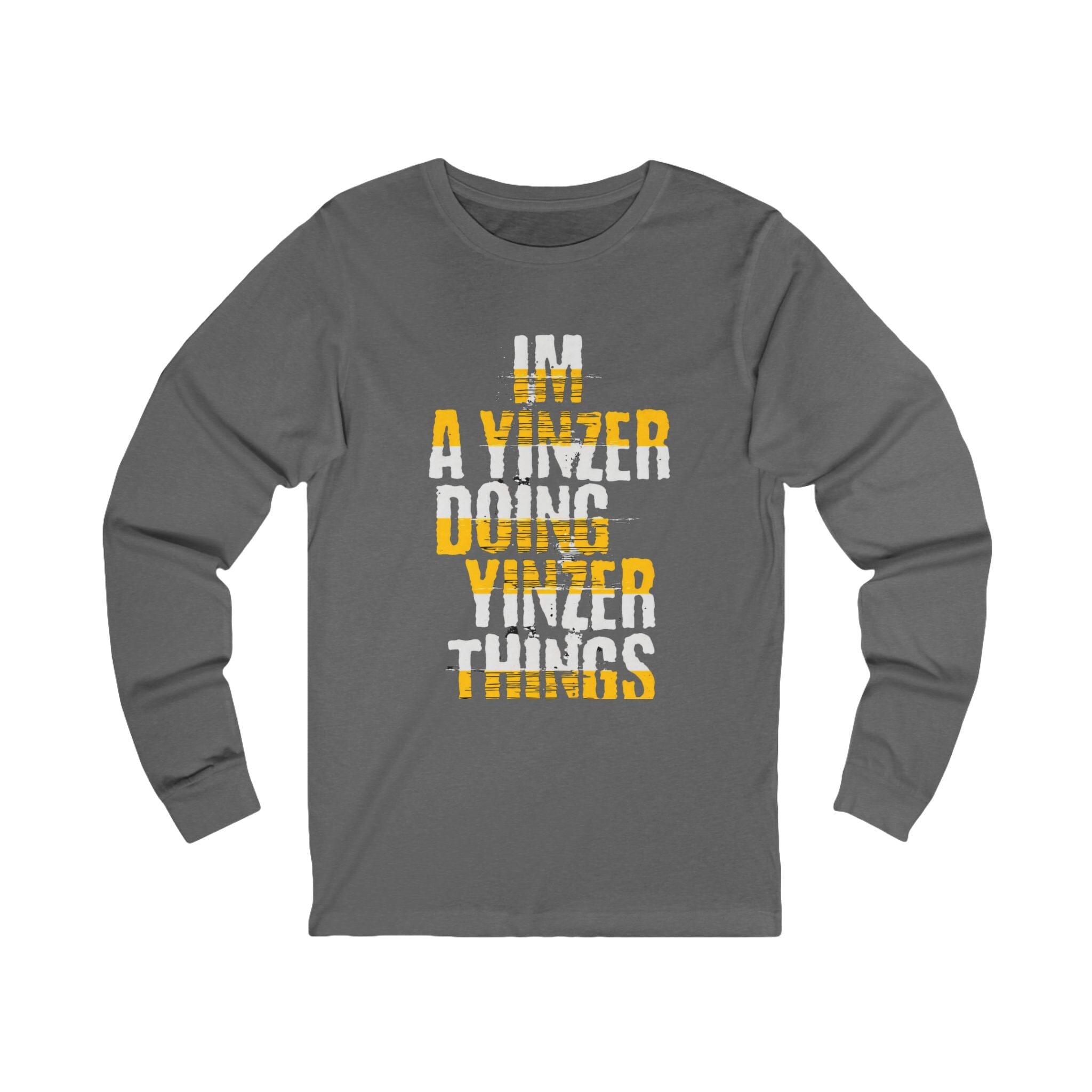 I’m a Yinzer Doing Yinzer Things Long Sleeve Shirt Pittsburgh long sleeve shirt on grey long sleeve shirt mockup view | Yinzergear