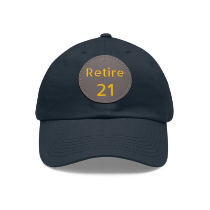 Retire 21 Hat With Leather Patch Hats Yinzergear Navy / Grey patch Circle One size