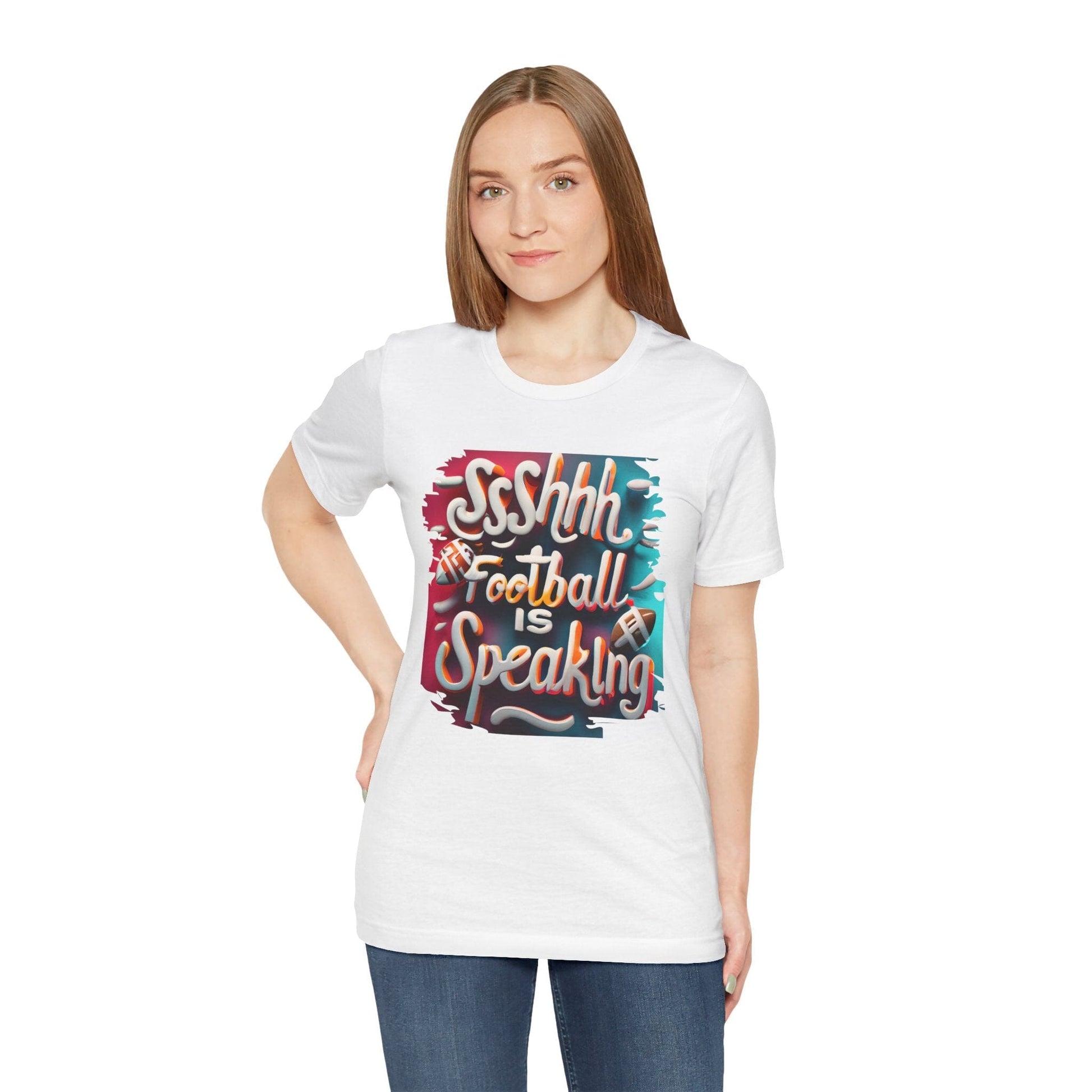 Shhh Football Is Speaking Shirt - Game Day Tee - Fan Gift T-Shirt Printify 