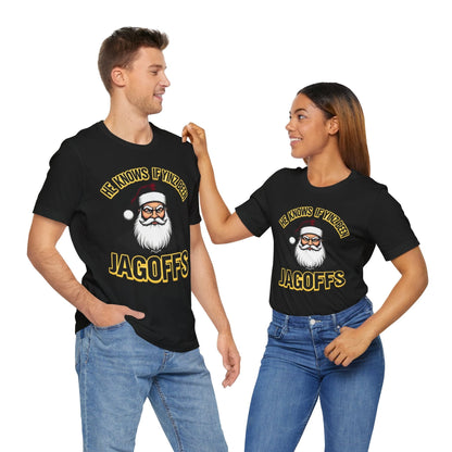 He Knows If Yinz Been Jagoffs Yinzer Christmas T-Shirt T-Shirt Yinzergear 