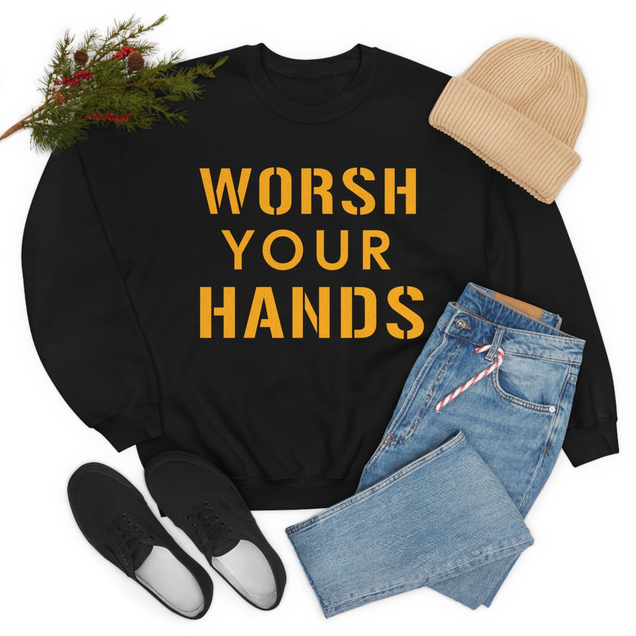 Worsh Your Hands Sweatshirt Pittsburgh sweatshirt product image alternate view 7 | Yinzergear