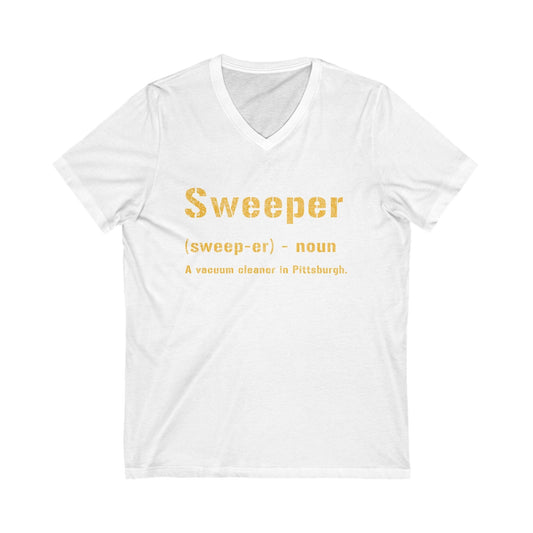 Sweeper Pittsburgh V-Neck Shirt - Yinzer Pittsburghese Shirt V-neck Printify S White 