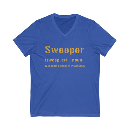 Sweeper Pittsburgh V-Neck Shirt - Yinzer Pittsburghese Shirt V-neck Printify S True Royal 
