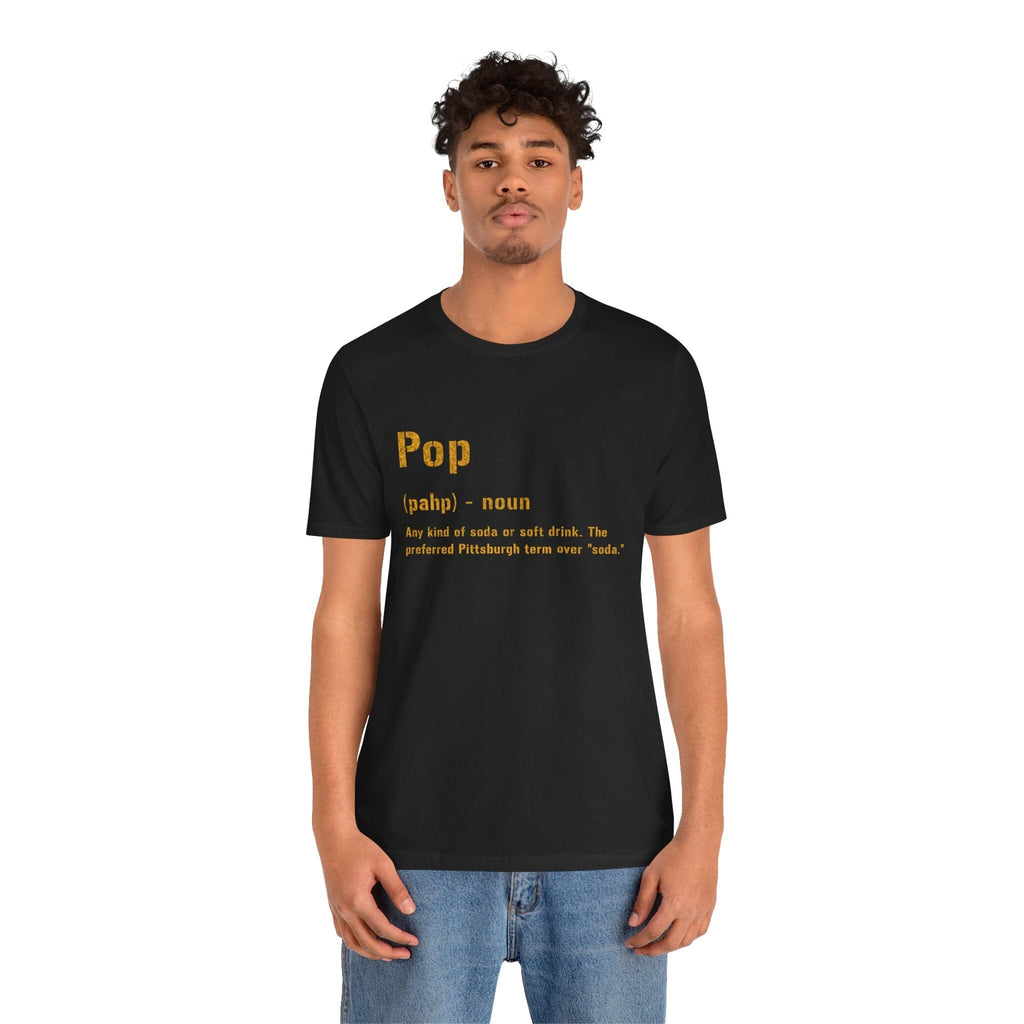Pop Pittsburghese definition tee on black tee alternate view 5 | Yinzergear