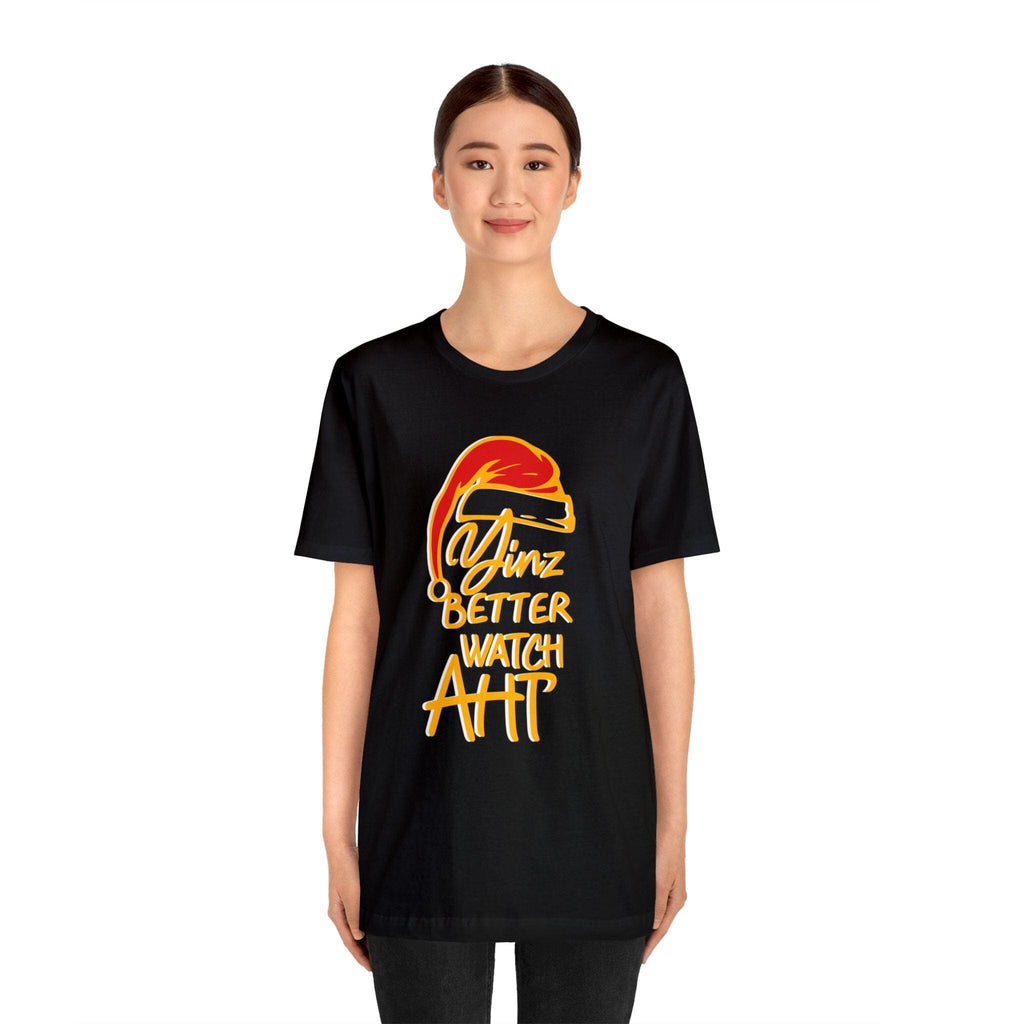Yinz Better Watch Aht Christmas T-Shirt Pittsburgh tee product image alternate view 4 | Yinzergear