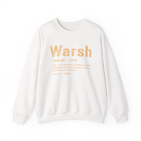 Warsh Sweatshirt - Pittsburghese Crewneck Sweatshirt Yinzergear S White 