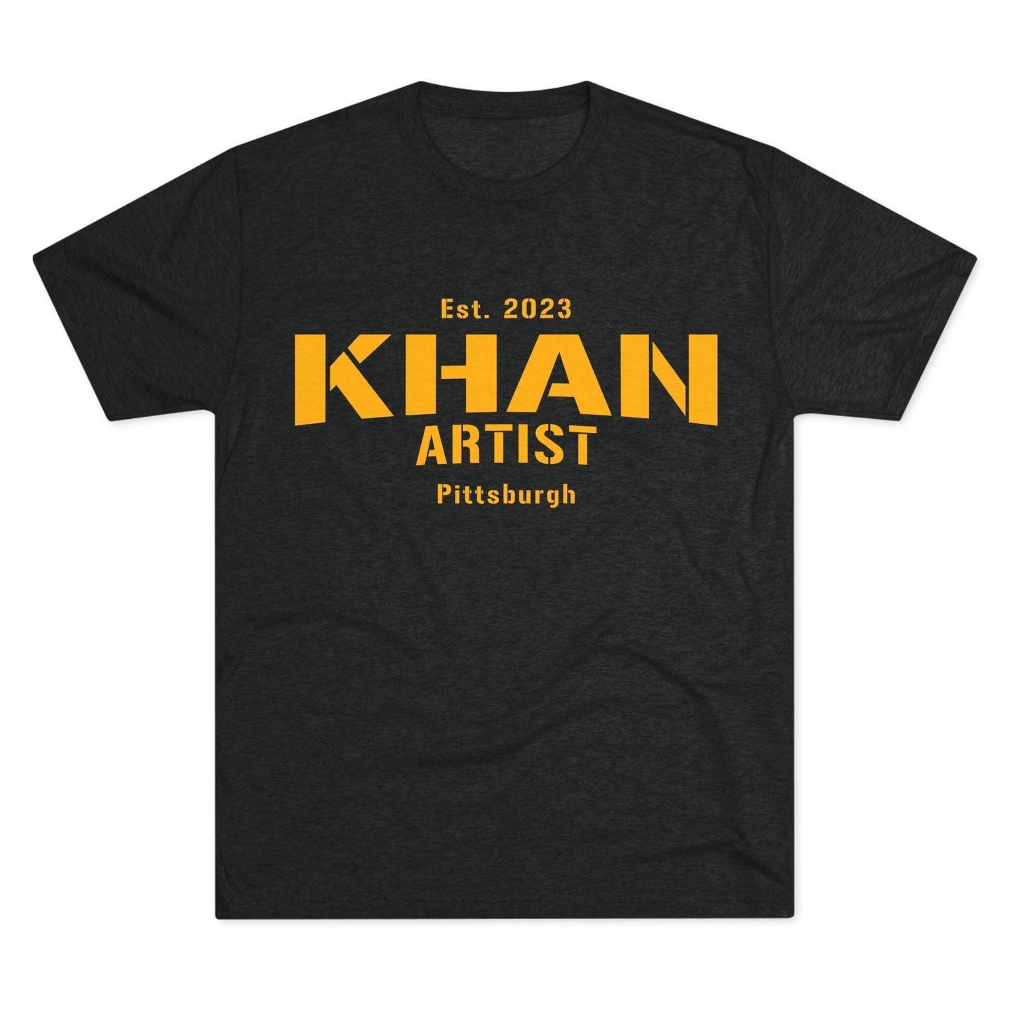 Khan Artist Tri-Blend Tee - Pittsburgh Football Gift T-Shirt Printify S Tri-Blend Vintage Black 