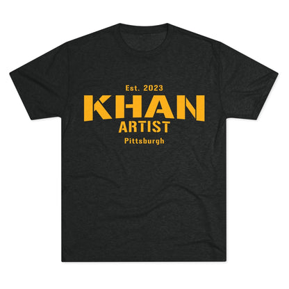 Khan Artist Tri-Blend Tee - Pittsburgh Football Gift T-Shirt Printify S Tri-Blend Vintage Black 