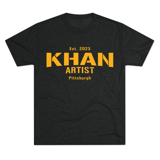 Khan Artist Tri-Blend Tee - Pittsburgh Football Gift T-Shirt Printify S Tri-Blend Vintage Black 