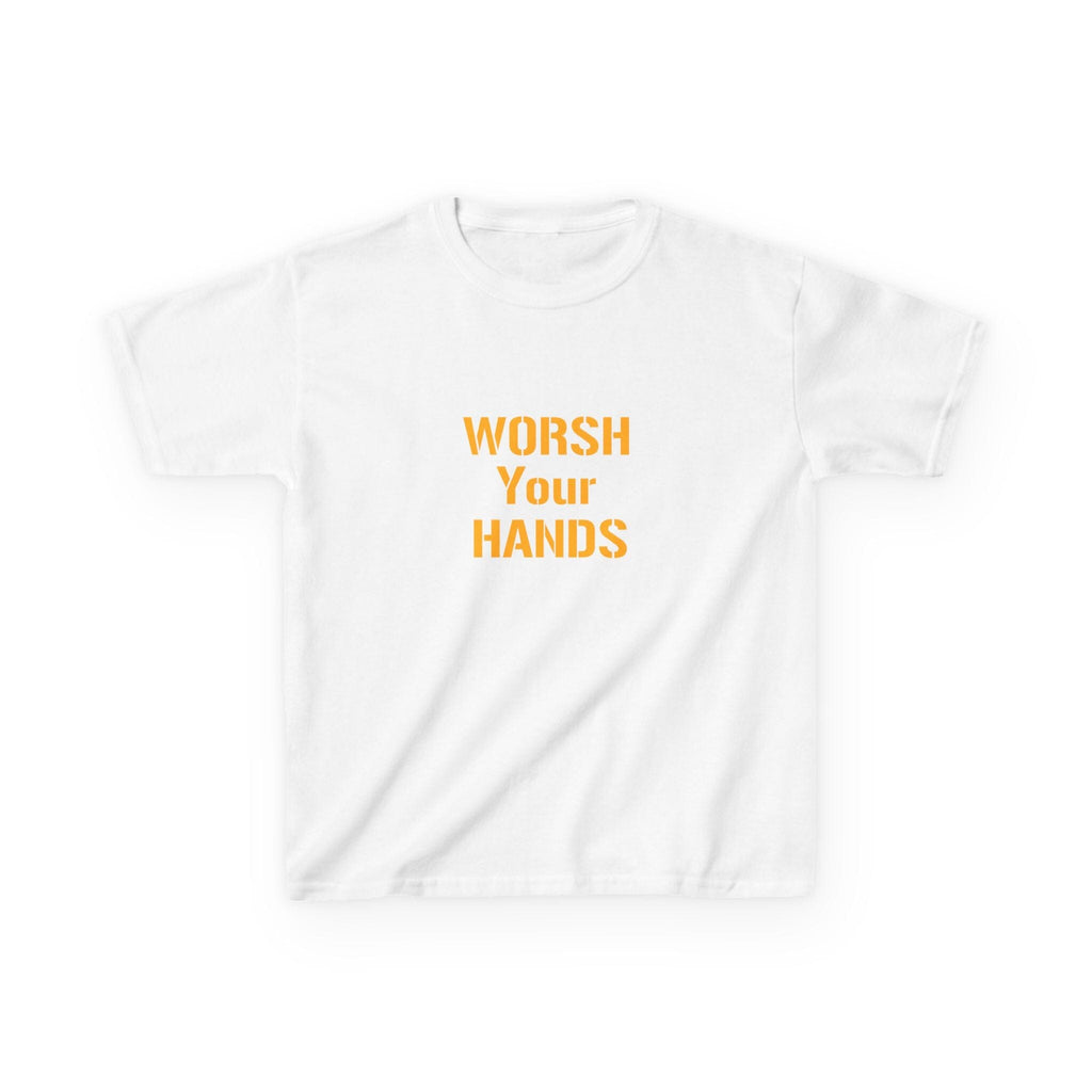 Worsh Your Hands Kids T-Shirt on white kids shirt | Yinzergear