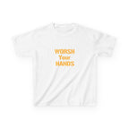 Worsh Your Hands Kids T-Shirt on white kids shirt | Yinzergear