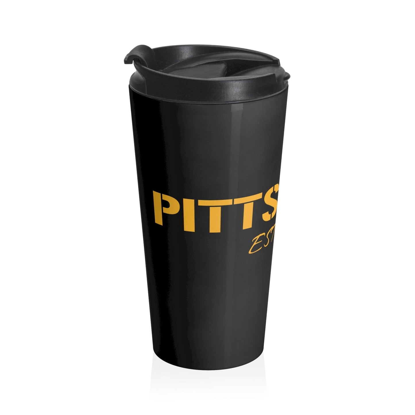 Pittsburgh Est 1758 Stainless Steel Travel Mug - Black Mug Printify 