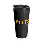 Pittsburgh 1758 Stainless Steel Travel Mug front view alternate view 3 | Yinzergear
