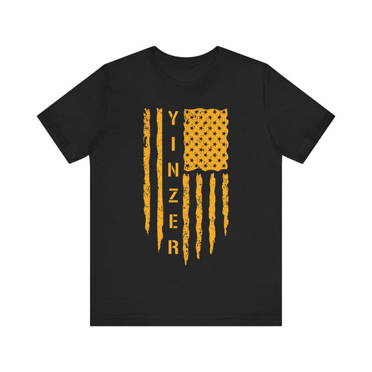 Yinzer Flag T-Shirt - Let Your Pittsburgh Pride Fly T-Shirt Printify Black S 