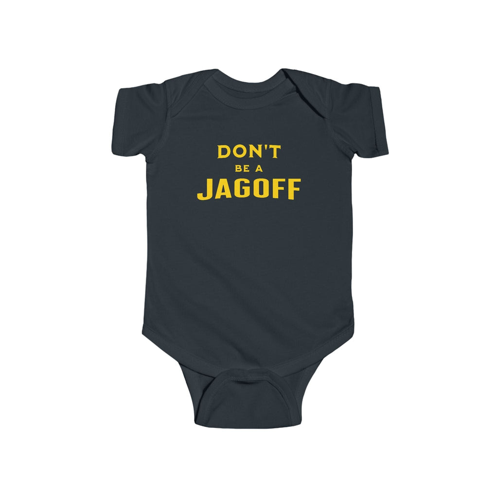 Don't Be a Jagoff baby bodysuit on black kids shirt | Yinzergear