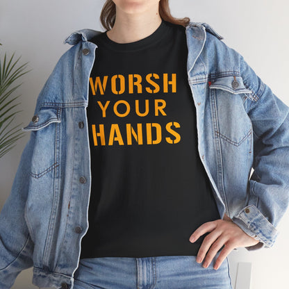 Worsh Your Hands Yinzer T-Shirt - Pittsburgh Funny Gift T-Shirt Printify Black S 