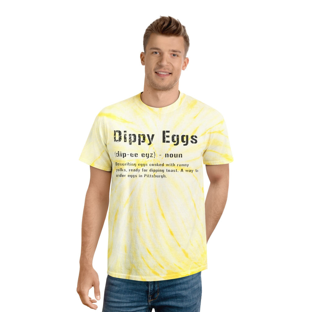 Dippy Eggs Pittsburghese Tie-Dye T-Shirt product image alternate view 6 | Yinzergear