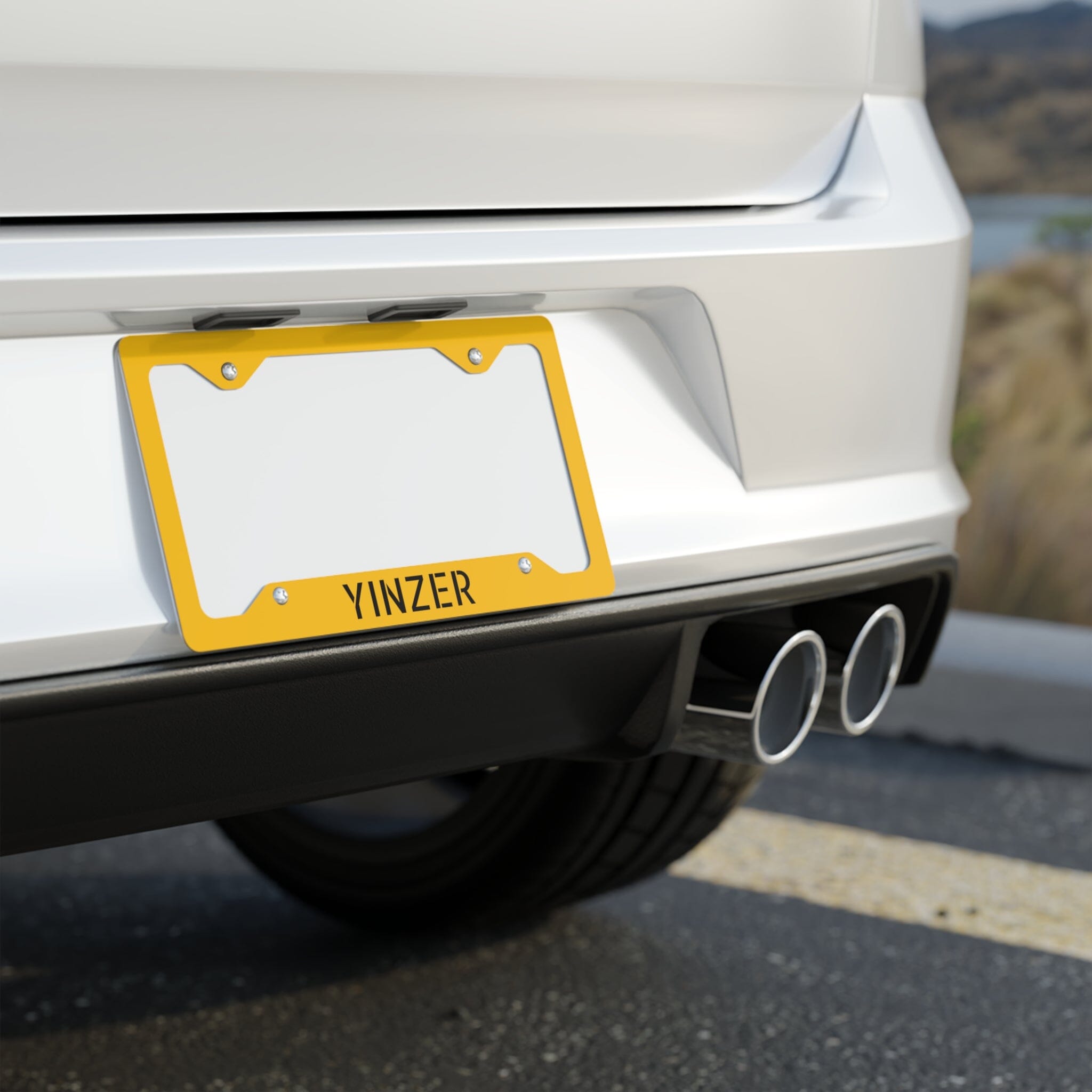Yinzer license plate frame Pittsburgh accessory product image mockup view | Yinzergear
