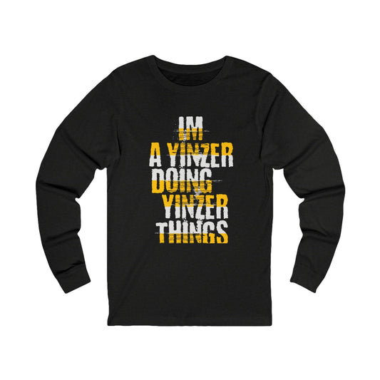 I'm a Yinzer Doing Yinzer Things Long Sleeve - Pittsburgh Gift Long-sleeve Yinzergear M Black Heather 