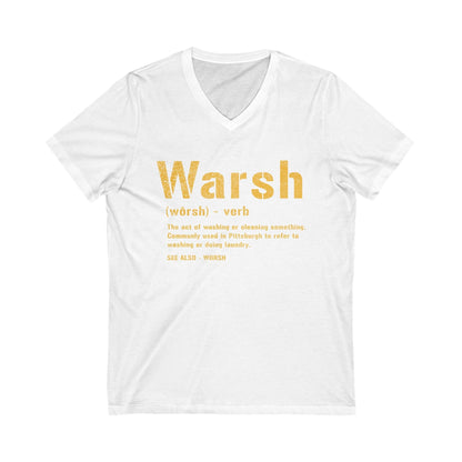 Warsh Pittsburgh Shirt - Pittsburghese V-Neck Tee V-neck Printify S White 