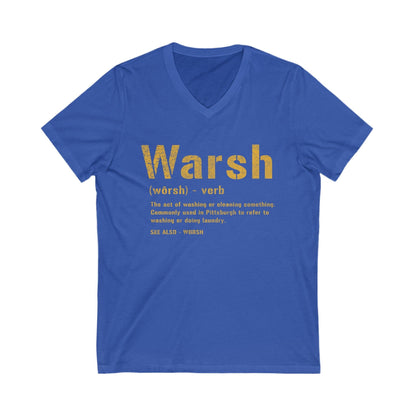 Warsh Pittsburgh Shirt - Pittsburghese V-Neck Tee V-neck Printify S True Royal 