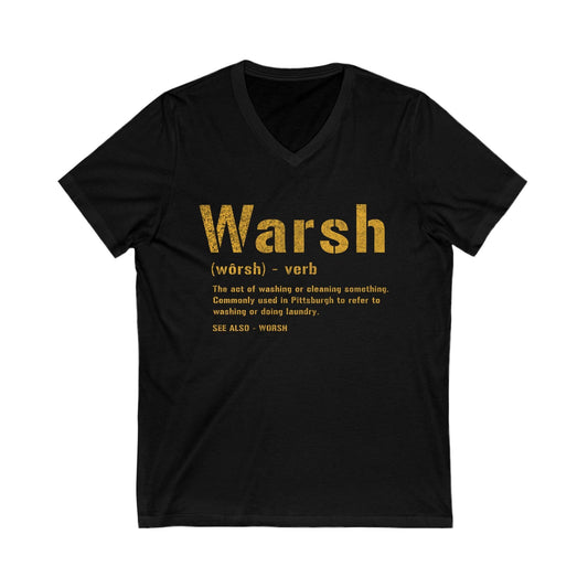 Warsh Pittsburgh Shirt - Pittsburghese V-Neck Tee V-neck Printify S Black 