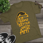 Yinz Better Watch Aht Tri-Blend Christmas T-Shirt Pittsburgh tee product image alternate view 5 | Yinzergear