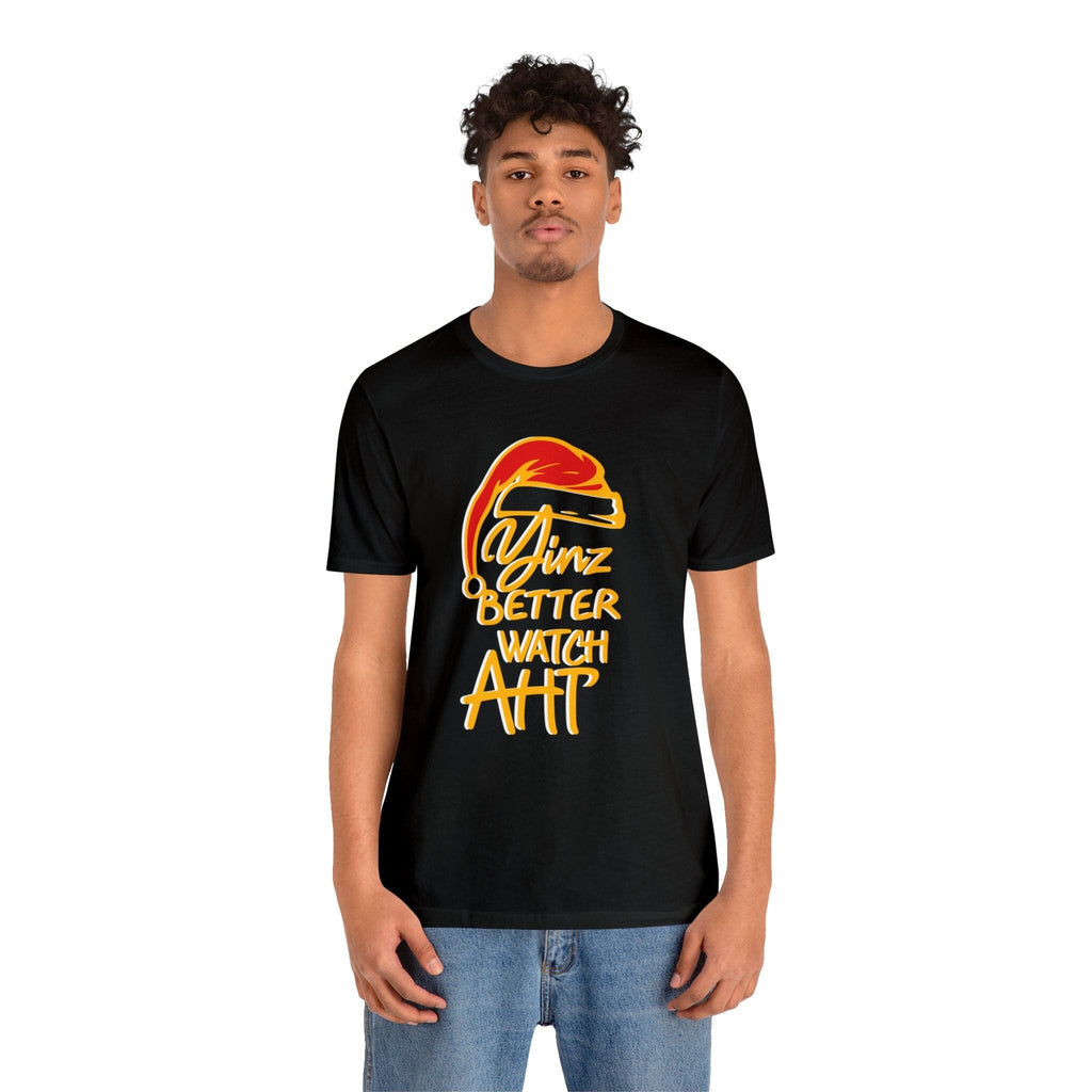 Yinz Better Watch Aht Christmas T-Shirt Pittsburgh tee product image alternate view 5 | Yinzergear