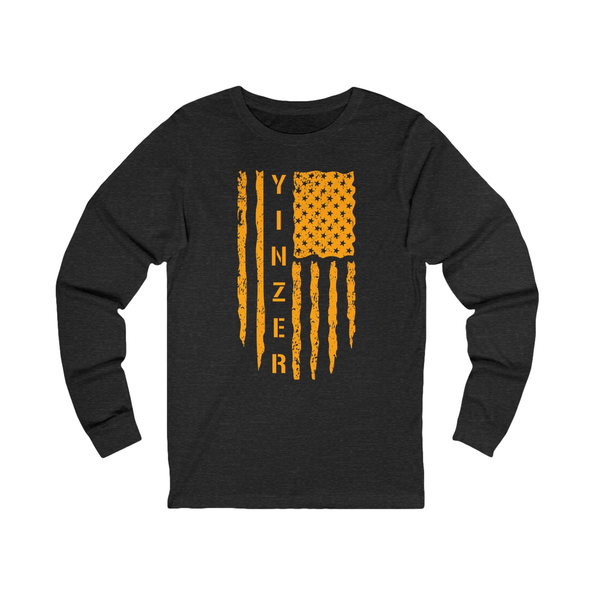 Yinzer Flag Long Sleeve Shirt on grey long sleeve shirt | Yinzergear