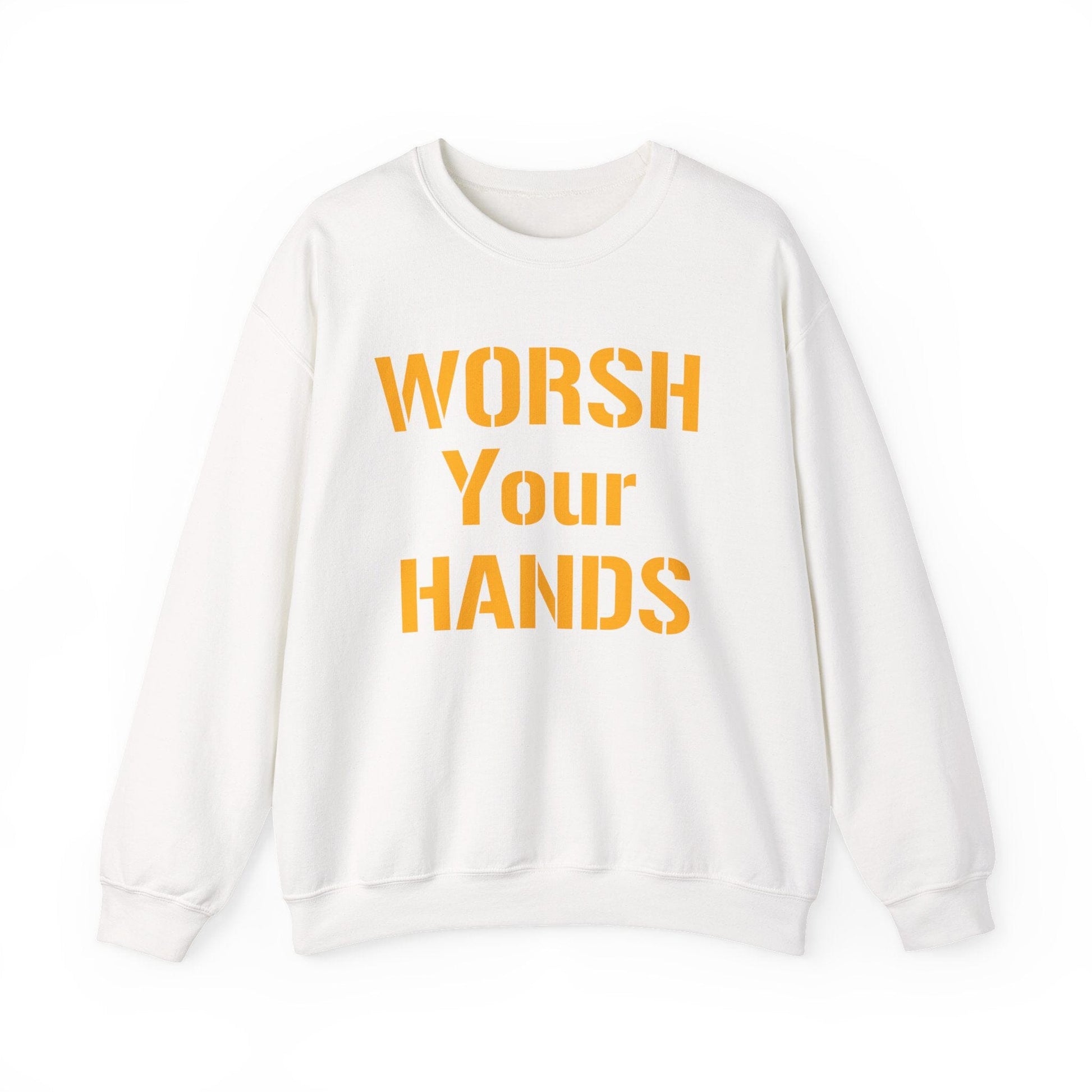 Worsh Your Hands Sweatshirt - Pittsburgh Saying Crewneck Sweatshirt Yinzergear S White 