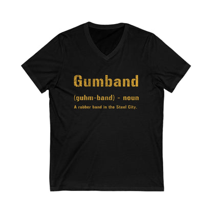 Gumband V-Neck Tee - Pittsburghese Sweatshirt V-neck Printify S Black 