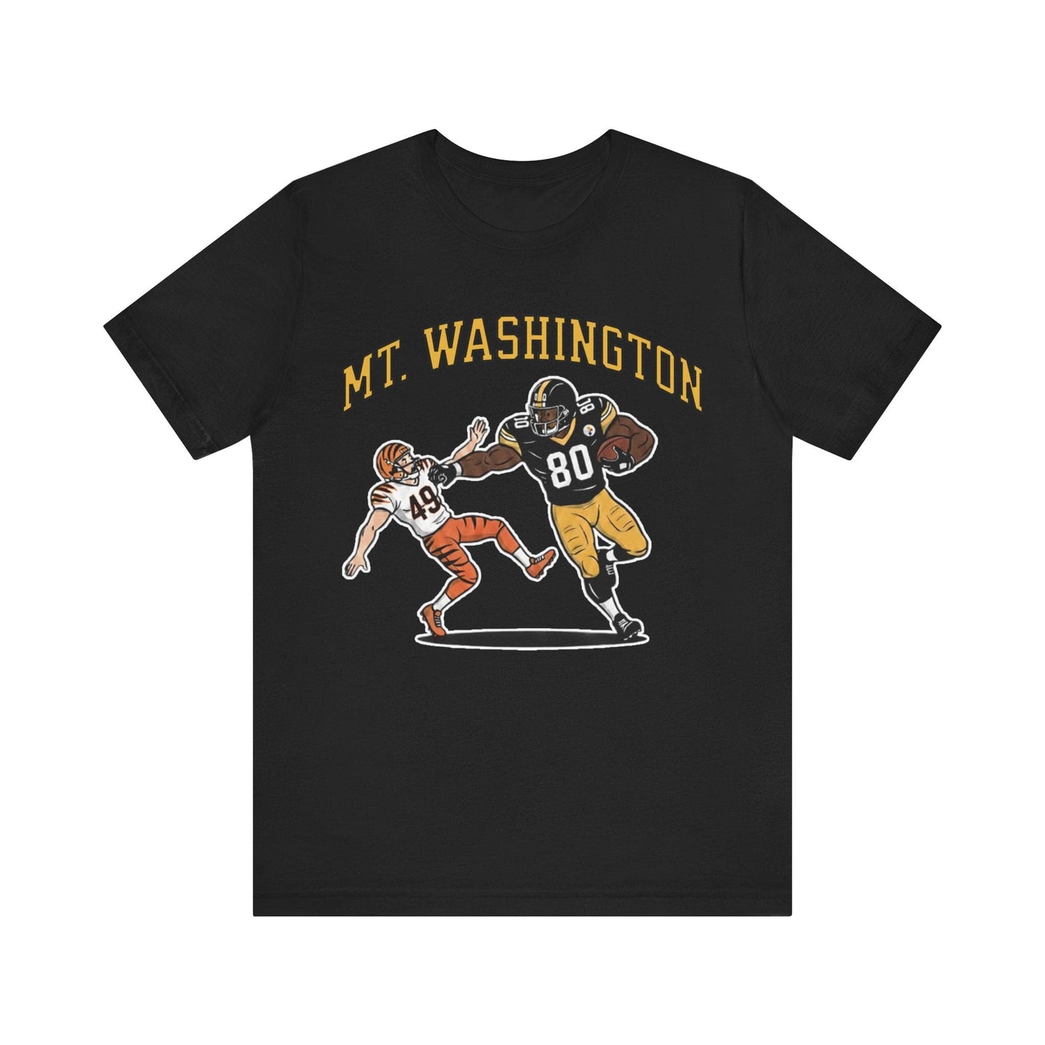 Mt. Washington Steelers Stiff Arm T-Shirt - Darnell Washington Shirt T-Shirt Printify Black S 